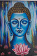 Buddha With Fluorescent Color Handmade Painting (ART_7555_68442) - Handpainted Art Painting - 24in X 36in
