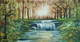 Waterfall Landscape  (ART_7433_68384) - Handpainted Art Painting - 20in X 36in