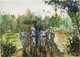 The Herdsman (ART_585_68540) - Handpainted Art Painting - 12 in X 8in