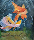 Goldfish and Rainbow fish (ART_8657_68604) - Handpainted Art Painting - 24in X 27in