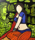 Gauri  (ART_7129_68650) - Handpainted Art Painting - 29in X 32in