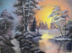 Autumn Sunset (ART_8690_68633) - Handpainted Art Painting - 24in X 18in