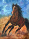 Running Horse  (ART_5557_68708) - Handpainted Art Painting - 24in X 30in