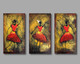 3 Set Painting - Tribal Women Abstract (ART_5557_68963) - Handpainted Art Painting - 18in X 11in