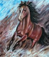 Horse acrylic painting  (ART_8718_68922) - Handpainted Art Painting - 15in X 17in