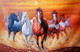 7 RUNNING HORSES PAINTING BY ARTOHOLIC (ART_3319_69146) - Handpainted Art Painting - 36in X 24in