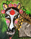 Indian Lady as zebra  (PRT_8079_69205) - Canvas Art Print - 16in X 20in
