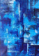 Aqua Squares  (ART_5820_69131) - Handpainted Art Painting - 22in X 35in