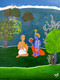 The best friends forever (ART_8467_69272) - Handpainted Art Painting - 16in X 20in