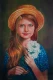 The Flower Girl (ART_4209_69465) - Handpainted Art Painting - 20in X 30in