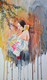 Handmade waterolor painting/ lady with flower/ 16√ó23 inch (ART_8771_69912) - Handpainted Art Painting - 16in X 23in