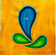 Abstract Ganesha 03 (ART_8203_70000) - Handpainted Art Painting - 12in X 12in