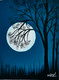 Full Moon night 01 (ART_8203_69998) - Handpainted Art Painting - 9in X 12in