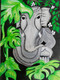 Vignaharata Vigneshwara  (ART_8805_70133) - Handpainted Art Painting - 17in X 23in