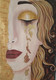 Golden tears (ART_7699_70087) - Handpainted Art Painting - 36in X 48in