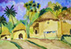 Village Scene (ART_8580_70479) - Handpainted Art Painting - 10in X 8in