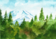 Peek of Snowy Peak (PRT_8121_70579) - Canvas Art Print - 16in X 24in