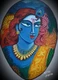 Krishna  (ART_8786_70575) - Handpainted Art Painting - 8in X 9in