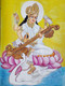 Maa Sarswati  (ART_8786_70573) - Handpainted Art Painting - 11in X 14in