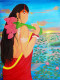 AMAAR DURGA - The Faceless Durga Within Us (ART_8835_70716) - Handpainted Art Painting - 18in X 24in