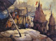 Benaras Ghat (ART_8170_70799) - Handpainted Art Painting - 29in X 21in