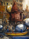Benaras Ghat (ART_8170_70797) - Handpainted Art Painting - 22in X 28in