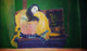 Sleeping woman painting  (ART_4772_56065) - Handpainted Art Painting - 20in X 12in