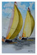 Yellow sail (ART_8803_71191) - Handpainted Art Painting - 11in X 16in