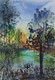 Around a Pond (ART_8841_71099) - Handpainted Art Painting - 11in X 7in