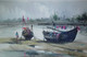 Boats  (ART_8867_71269) - Handpainted Art Painting - 22in X 13in