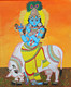 Krishna Of Gokul Painting The Indian God Of Love (ART_8835_71252) - Handpainted Art Painting - 10in X 12in