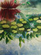 Pond with Flowers (PRT_8869_71296) - Canvas Art Print - 9in X 11in