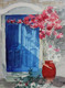 Blue door (PRT_8869_71292) - Canvas Art Print - 9in X 11in