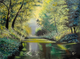 Green Pond (ART_5868_71475) - Handpainted Art Painting - 50in X 35in