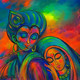 Radhakrishna (ART_3512_71404) - Handpainted Art Painting - 14in X 14in