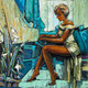 The Morning Music (ART_2571_38238) - Handpainted Art Painting - 32in X 32in