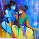 Lord Parvati shiva (ART_7831_53503) - Handpainted Art Painting - 36in X 36in