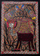 Madhubani Elephant With Peacock (FR_1523_71735) - Handpainted Art Painting - 22in X 30in