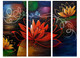 Lotus Multi piece  (FR_1523_71878) - Handpainted Art Painting - 48in X 34in