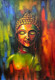 Abstract Buddha (ART_1522_71941) - Handpainted Art Painting - 24in X 36in