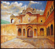 Indian Fort Painting (ART_8897_71936) - Handpainted Art Painting - 21in X 35in