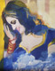 Woman Painting (ART_4772_54875) - Handpainted Art Painting - 13in X 16in