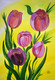 Jumbo Lilies (ART_8580_72348) - Handpainted Art Painting - 14in X 20in