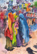 India through my brush : Bhagoria dance (ART_3485_72405) - Handpainted Art Painting - 8in X 11in