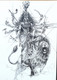 Ma Durga (ART_8909_72431) - Handpainted Art Painting - 11in X 16in