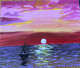 Purple sea (ART_8819_72459) - Handpainted Art Painting - 12in X 10in