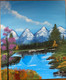 Snowy Mountains  (ART_8819_70667) - Handpainted Art Painting - 13in X 11in