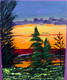 The orange sunset  (ART_8819_72544) - Handpainted Art Painting - 9in X 11in