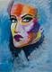 Fierce Woman (ART_8926_72592) - Handpainted Art Painting - 12in X 16in
