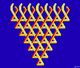 Saraswati Symbol using Penrose Triangle (PRT_8919_72717) - Canvas Art Print - 12in X 12in